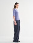 Jigsaw Carve Cashmere Blend Tee, Smokey Blue product photo View 03 S