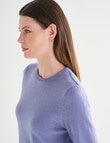 Jigsaw Carve Cashmere Blend Tee, Smokey Blue product photo View 04 S