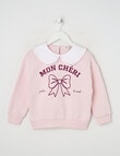 Mac & Ellie Mon Cheri Collar Sweatshirt, Blush product photo