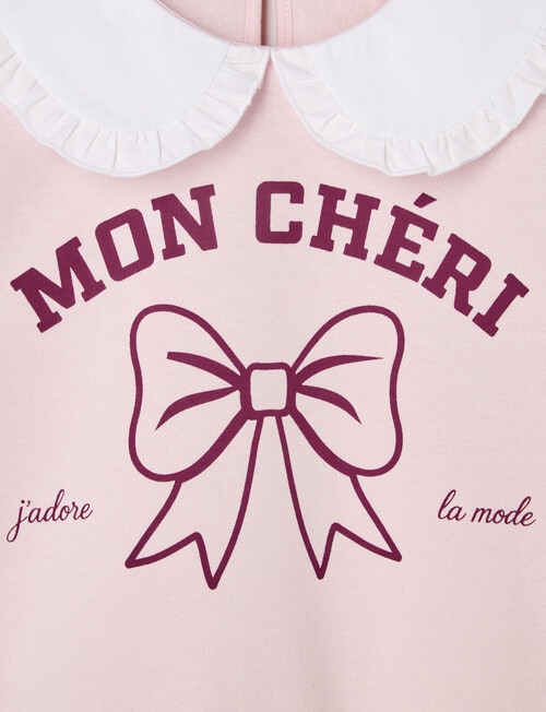 Mac & Ellie Mon Cheri Collar Sweatshirt, Blush product photo View 02 L