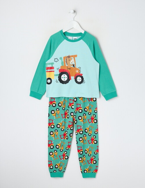 Sleep Mode Knit Long PJ Set, 2-8, Tractor product photo
