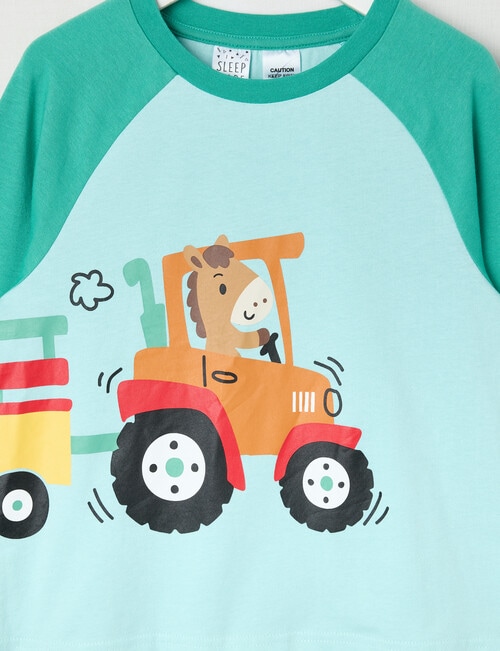 Sleep Mode Knit Long PJ Set, 2-8, Tractor product photo View 02 L