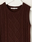 Mac & Ellie Cable Knit Vest, Chocolate product photo View 02 S