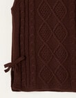 Mac & Ellie Cable Knit Vest, Chocolate product photo View 03 S