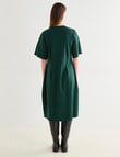 Jigsaw Cinch Crew Neck Dress, Forest Green product photo View 02 S