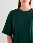 Jigsaw Cinch Crew Neck Dress, Forest Green product photo View 04 S