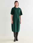 Jigsaw Cinch Crew Neck Dress, Forest Green product photo View 05 S