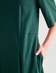 Jigsaw Cinch Crew Neck Dress, Forest Green product photo View 06 S