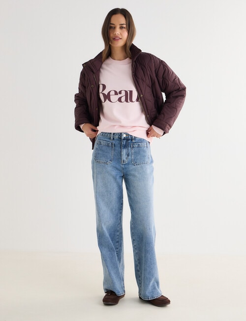 Denim Republic Beau Sweatshirt, Pink product photo View 03 L