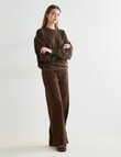 Denim Republic Printed Sweatshirt, Chocolate Leopard product photo View 03 S
