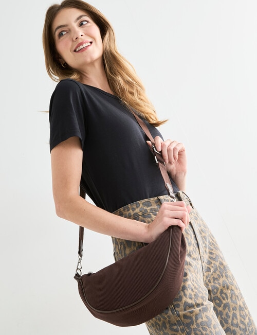 Zest Moon Cord Crossbody Bag, Chocolate product photo View 07 L