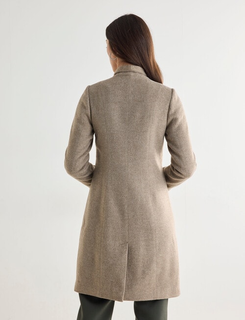 Oliver Black Funnel Neck Coat, Walnut product photo View 02 L