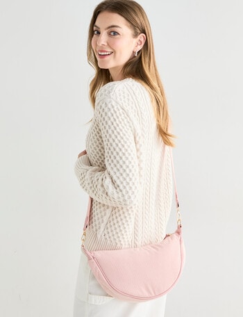 Zest Moon Cord Crossbody Bag, Pink product photo