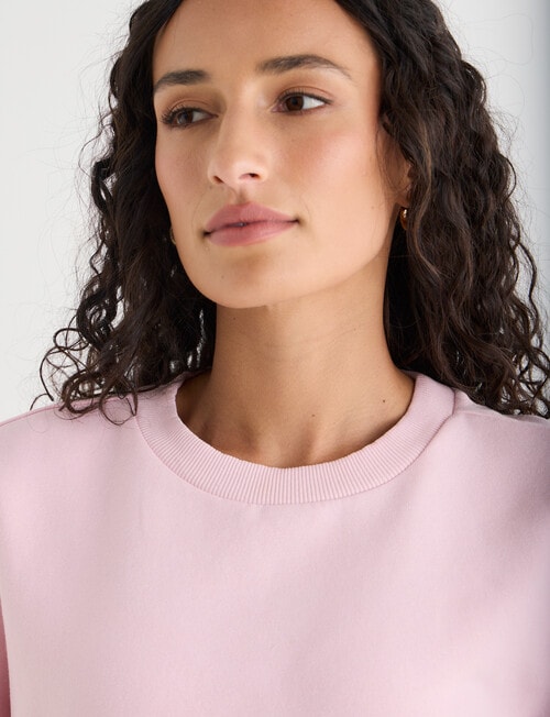 Zest Embroidered Puff Sleeve Sweatshirt, Pink product photo View 04 L