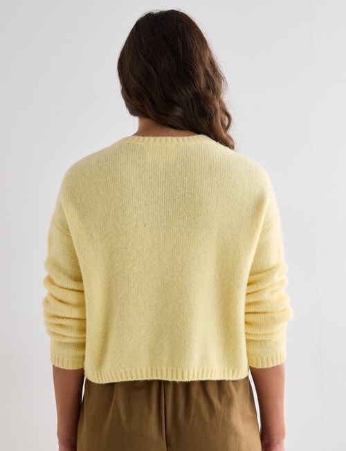 Mineral Aya Alpaca Blend Cardi, Buttercream product photo View 02 L