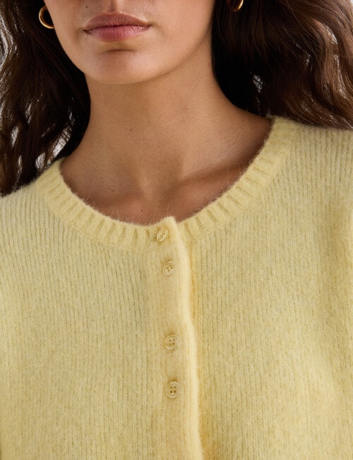 Mineral Aya Alpaca Blend Cardi, Buttercream product photo View 04 L