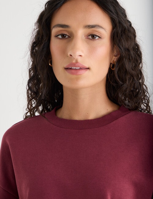 Zest Embroidered Puff Sleeve Sweatshirt, Cherry product photo View 04 L