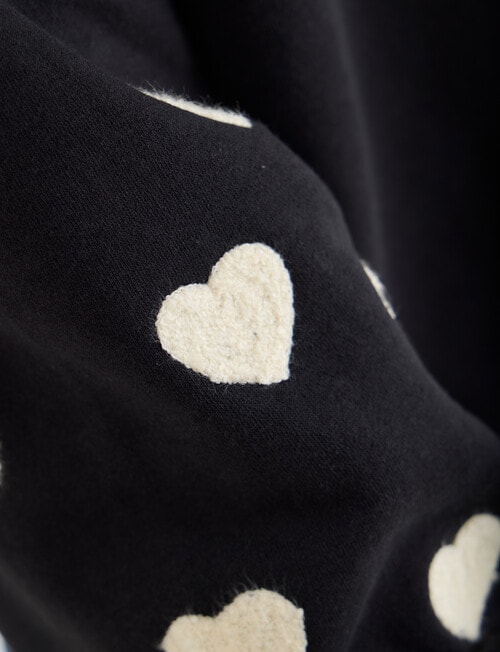 Zest Embroidered Puff Sleeve Sweatshirt, Black product photo View 06 L