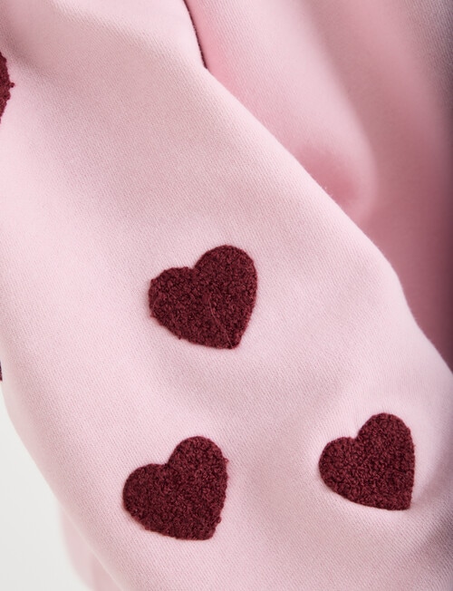 Zest Embroidered Puff Sleeve Sweatshirt, Pink product photo View 06 L