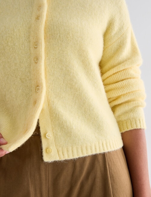 Mineral Aya Alpaca Blend Cardi, Buttercream product photo View 06 L