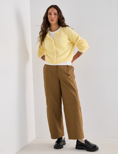 Mineral Aya Alpaca Blend Cardi, Buttercream product photo View 07 L