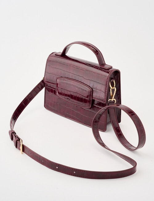 Whistle Textured Patent Crossbody Bag, Cherry Lacquer product photo View 03 L
