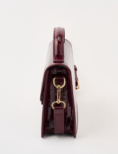 Whistle Textured Patent Crossbody Bag, Cherry Lacquer product photo View 04 L