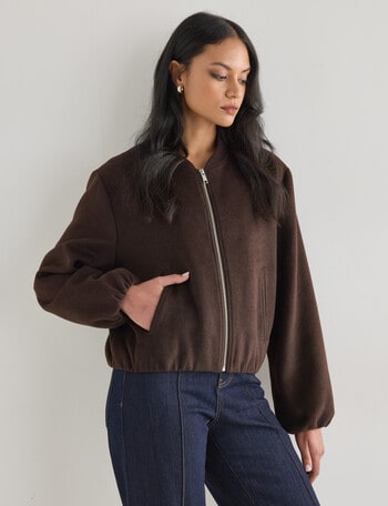 Whistle Bomber Jacket, Chocolate product photo