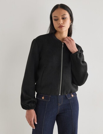 Whistle Bomber Jacket, Black product photo
