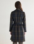 Oliver Black Check Wrap Coat, Navy product photo View 02 S