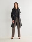 Oliver Black Check Wrap Coat, Navy product photo View 03 S