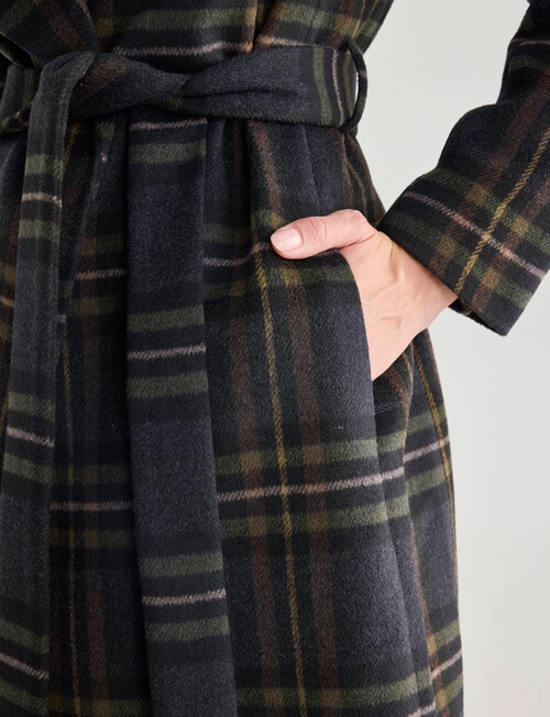 Oliver Black Check Wrap Coat, Navy product photo View 07 L