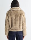 Whistle Faux Fur Zip Up Jacket, Natural product photo View 02 S