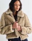 Whistle Faux Fur Zip Up Jacket, Natural product photo View 07 S