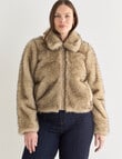 Whistle Faux Fur Zip Up Jacket, Natural product photo View 12 S