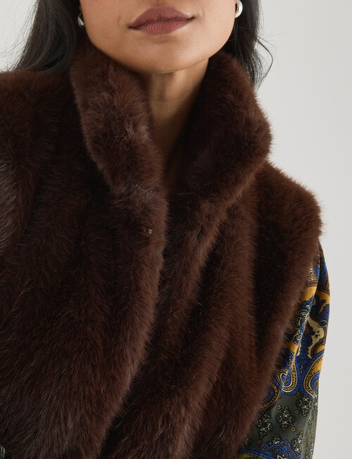 Whistle Faux Fur Gilet, Chocolate product photo View 08 L
