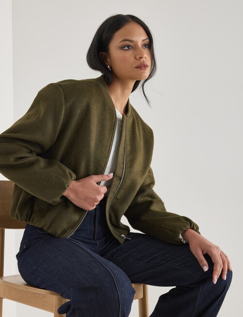 Whistle Bomber Jacket, Khaki product photo
