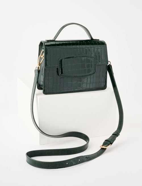 Boston + Bailey Textured Patent Crossbody Bag, Emerald product photo