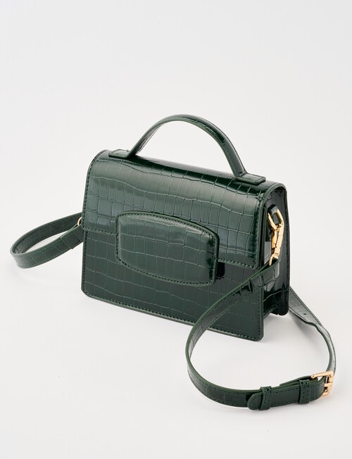 Boston + Bailey Textured Patent Crossbody Bag, Emerald product photo View 03 L