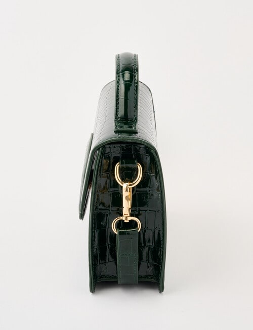 Boston + Bailey Textured Patent Crossbody Bag, Emerald product photo View 04 L