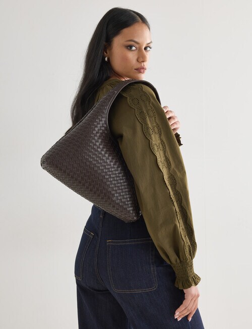 Whistle Weave Shopper Bag, Espresso product photo View 07 L