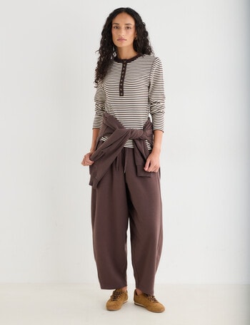 Zest Lounge Brushed Barrel Leg Pant, Chocolate product photo