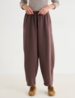 Zest Lounge Brushed Barrel Leg Pant, Chocolate product photo View 02 S
