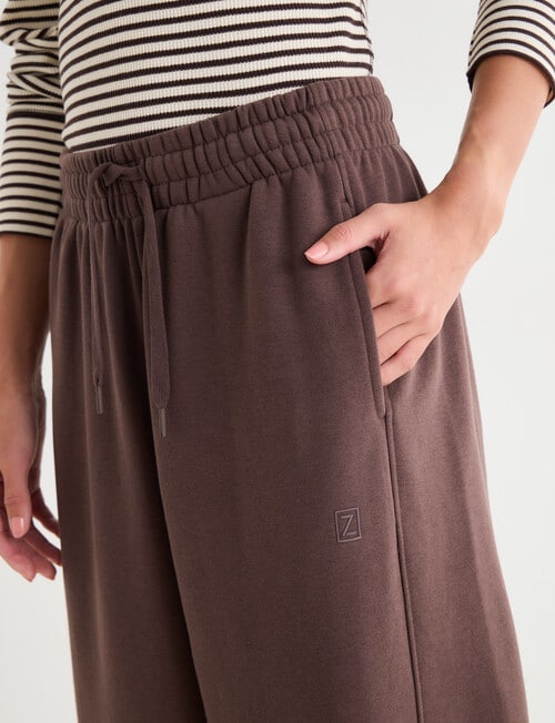 Zest Lounge Brushed Barrel Leg Pant, Chocolate product photo View 04 L