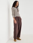 Zest Lounge Brushed Barrel Leg Pant, Chocolate product photo View 05 S