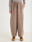 Zest Lounge Brushed Barrel Leg Pant, Taupe product photo View 02 S