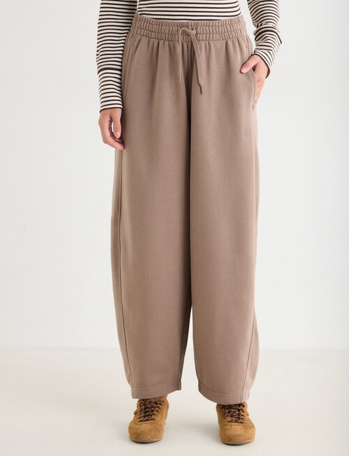 Zest Lounge Brushed Barrel Leg Pant, Taupe product photo View 02 L