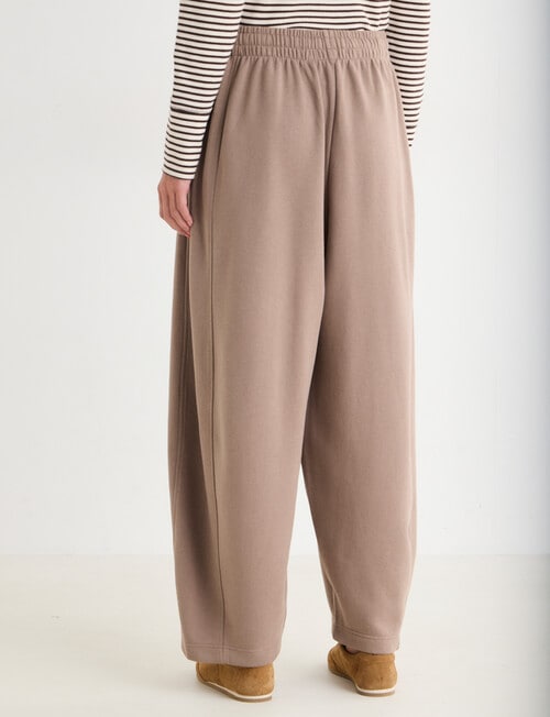 Zest Lounge Brushed Barrel Leg Pant, Taupe product photo View 03 L