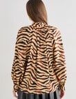 Whistle Long Sleeve Animal Gather Top, Natural & Black product photo View 02 S