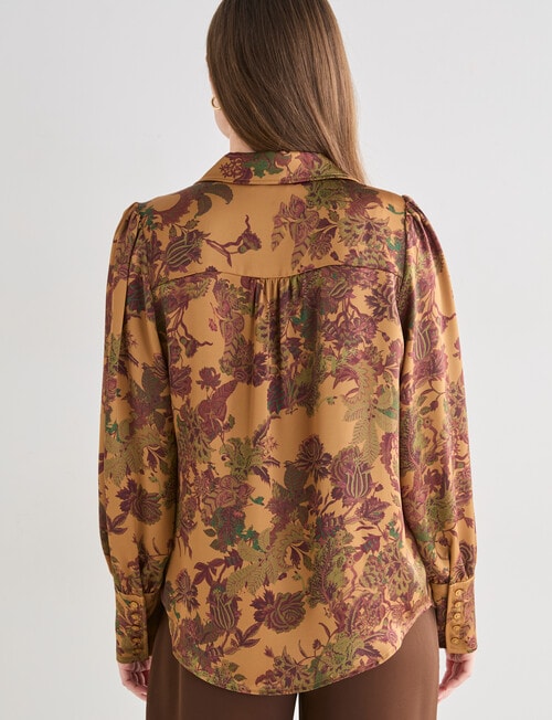 Whistle Satin Paisley Cuff Shirt, Bronze product photo View 02 L